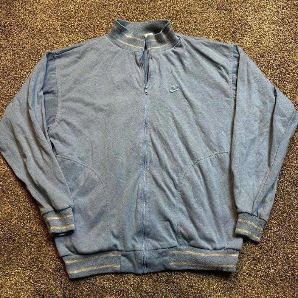 Vintage 90s baby blue Nike full zip‎ sweatshirt size medium